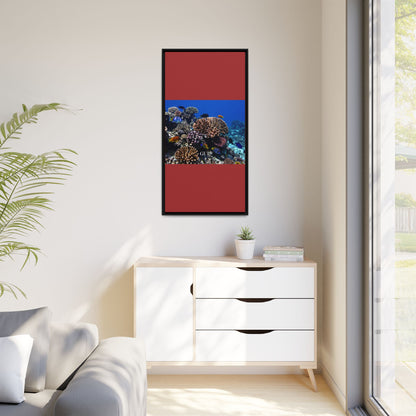 Framed Coral Reef Matte Canvas Wall Art — Tropical Ocean Photography Print