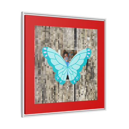 Blue Butterfly Framed Canvas Art – Matte Multi‑Color Wall Print