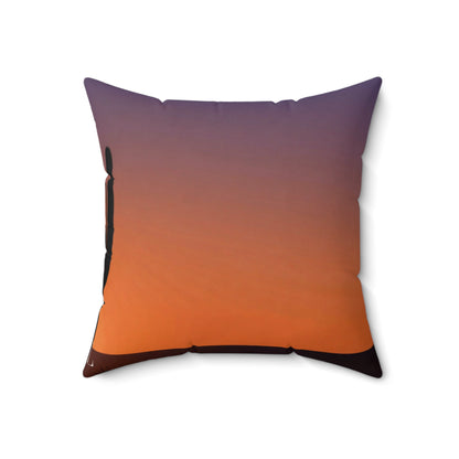 Sunset Gradient Square Pillow — Orange to Violet Sunset Decorative Throw Pillow