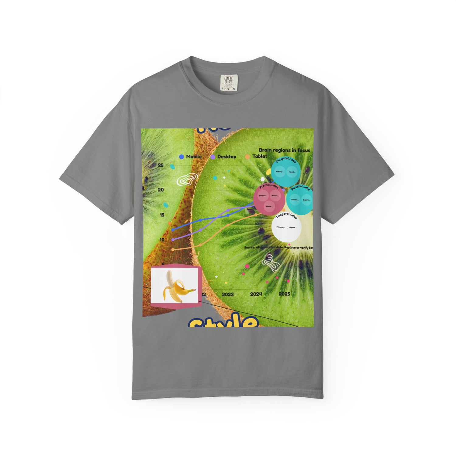 Kiwi Collage Graphic T‑Shirt — Nova Style Floral Art Tee