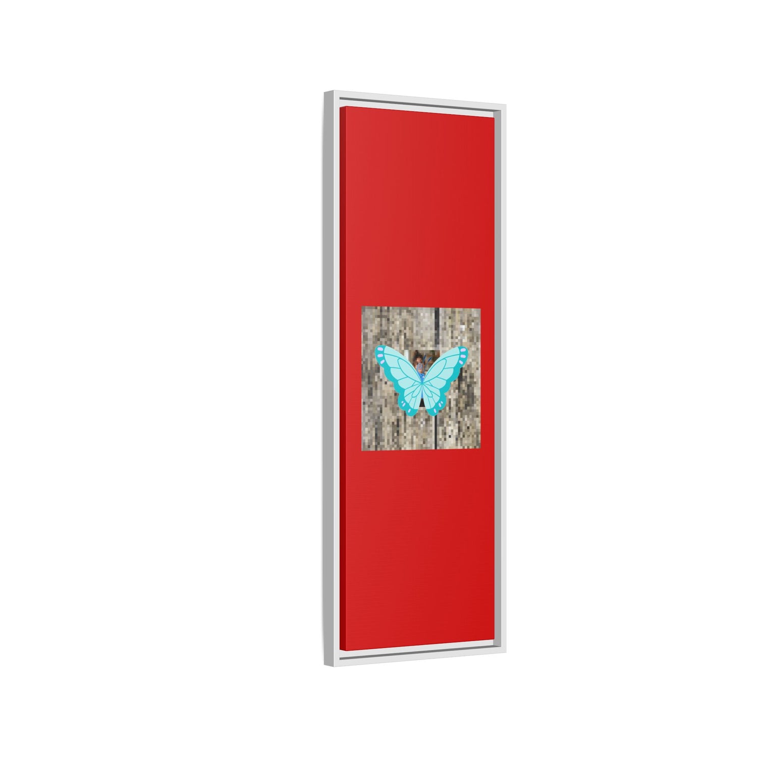 Blue Butterfly Framed Canvas Art – Matte Multi‑Color Wall Print