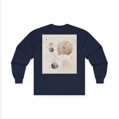 Abstract Geometric Art Long Sleeve Tee — Neutral Circle Composition