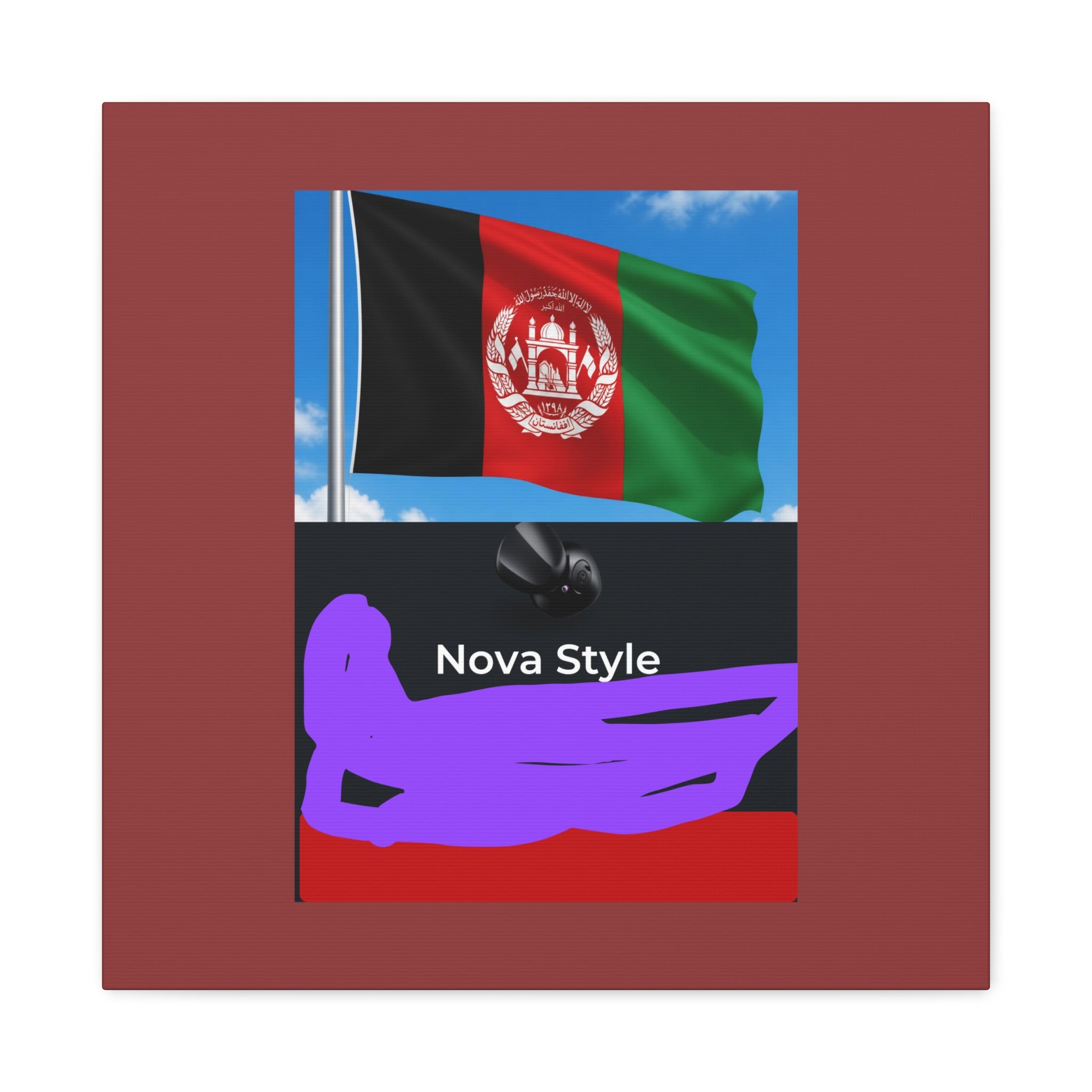 Afghan Flag Matte Canvas Print — Stretched 1.25" Wall Art