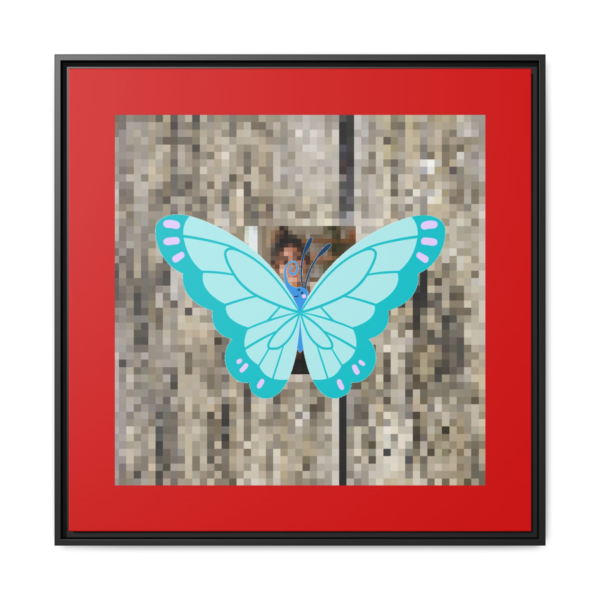 Blue Butterfly Framed Canvas Art – Matte Multi‑Color Wall Print