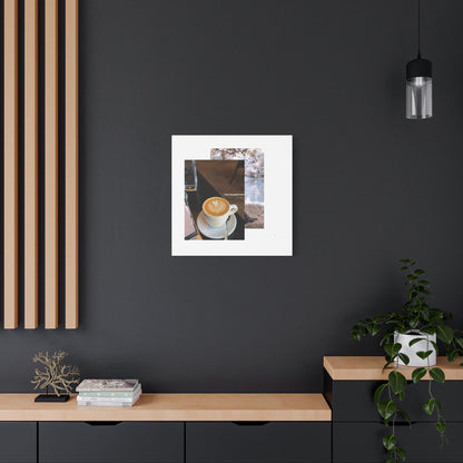 Latte &amp; Landscape Matte Canvas Wall Art — Coffee Shop Photo Collage