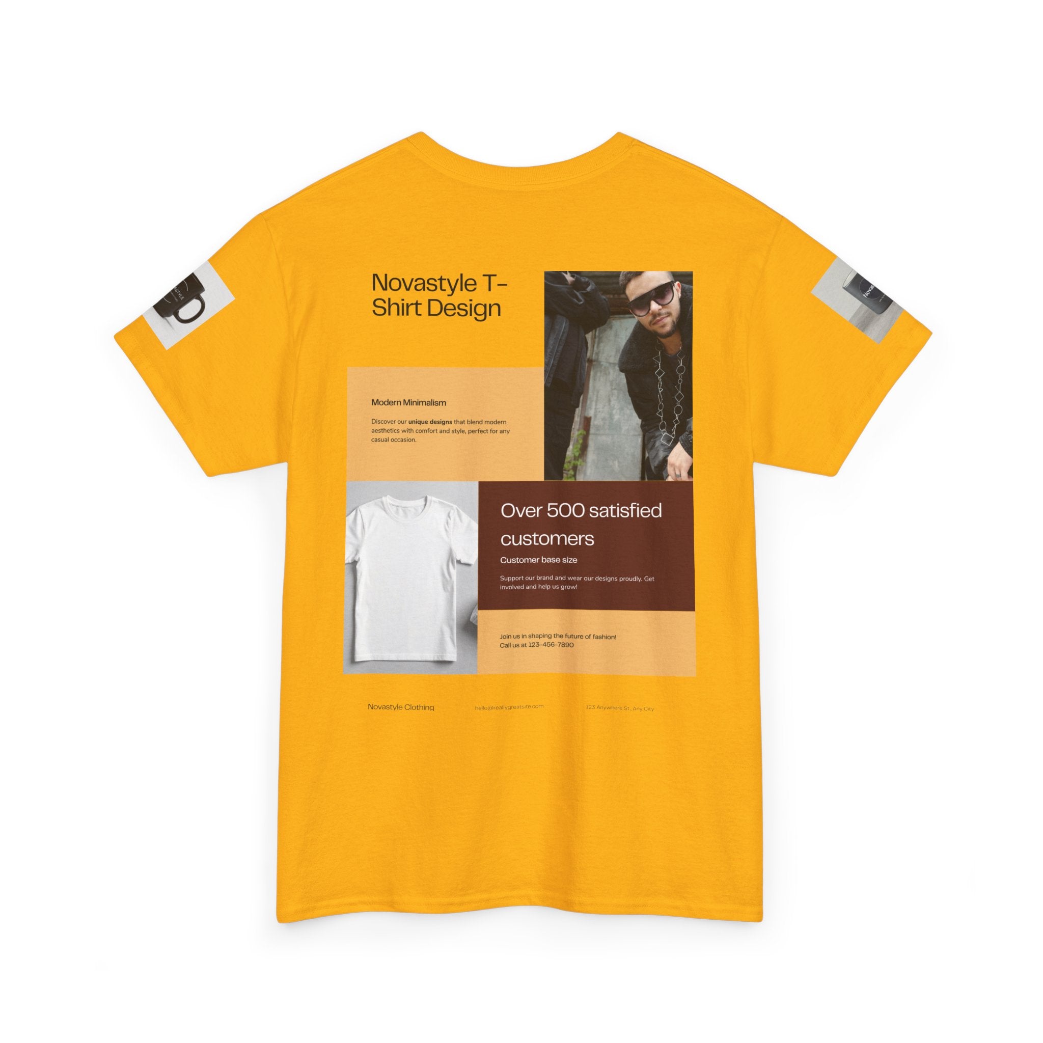 Graphic Tee — Novastyle Minimal Logo &amp; Poster Print T-Shirt
