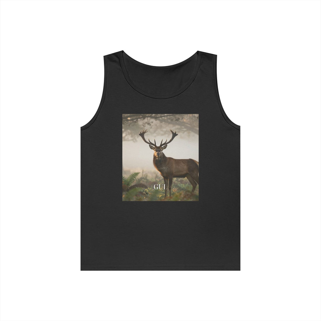 Deer &amp; Cherry Blossom Art Tank Top — Nature Scene Graphic Tank