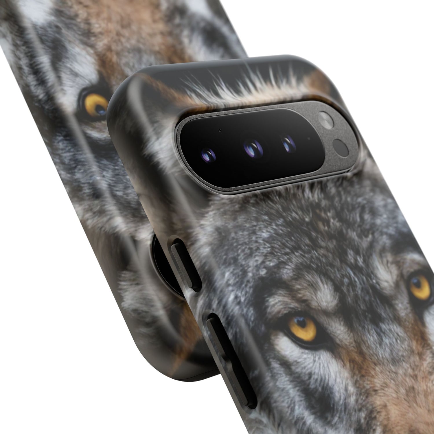 Wolf Eyes Phone Case — Fierce Wildlife iPhone Protective Case with ‘GUL’ Text