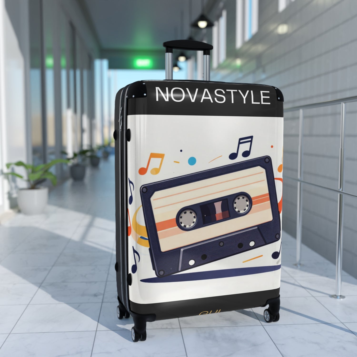 Retro Cassette Suitcase – Vintage Music Luggage Cover for Travelers