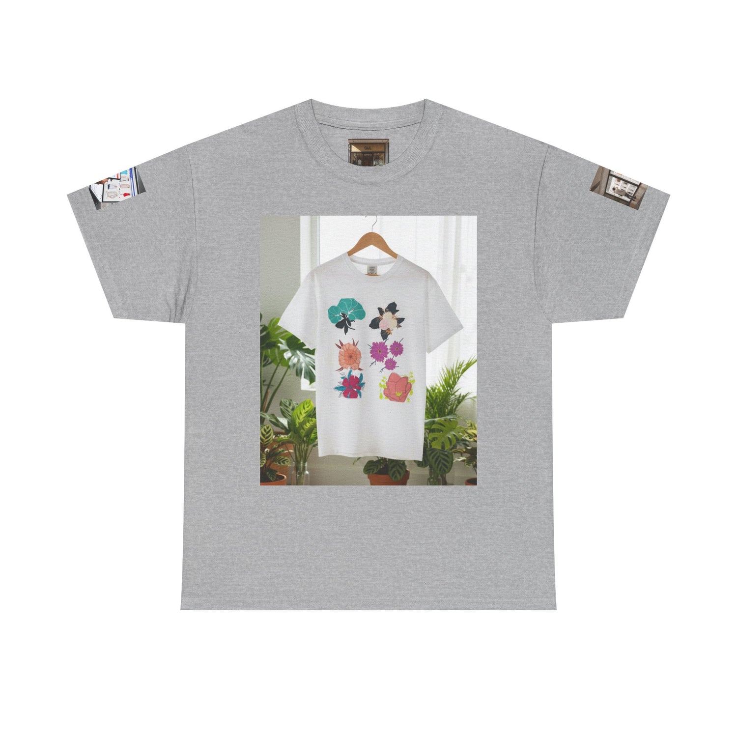 Floral Graphic Tee — GUL Botanical Print Cotton Shirt