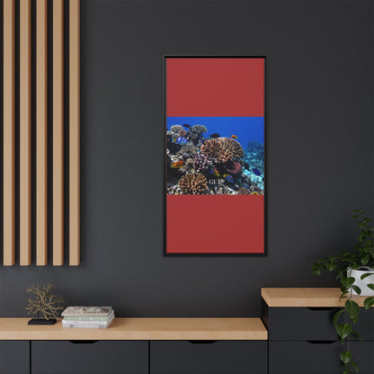 Framed Coral Reef Matte Canvas Wall Art — Tropical Ocean Photography Print