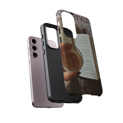 Cozy Reading Phone Case — Coffee &amp; Book Protective Cover