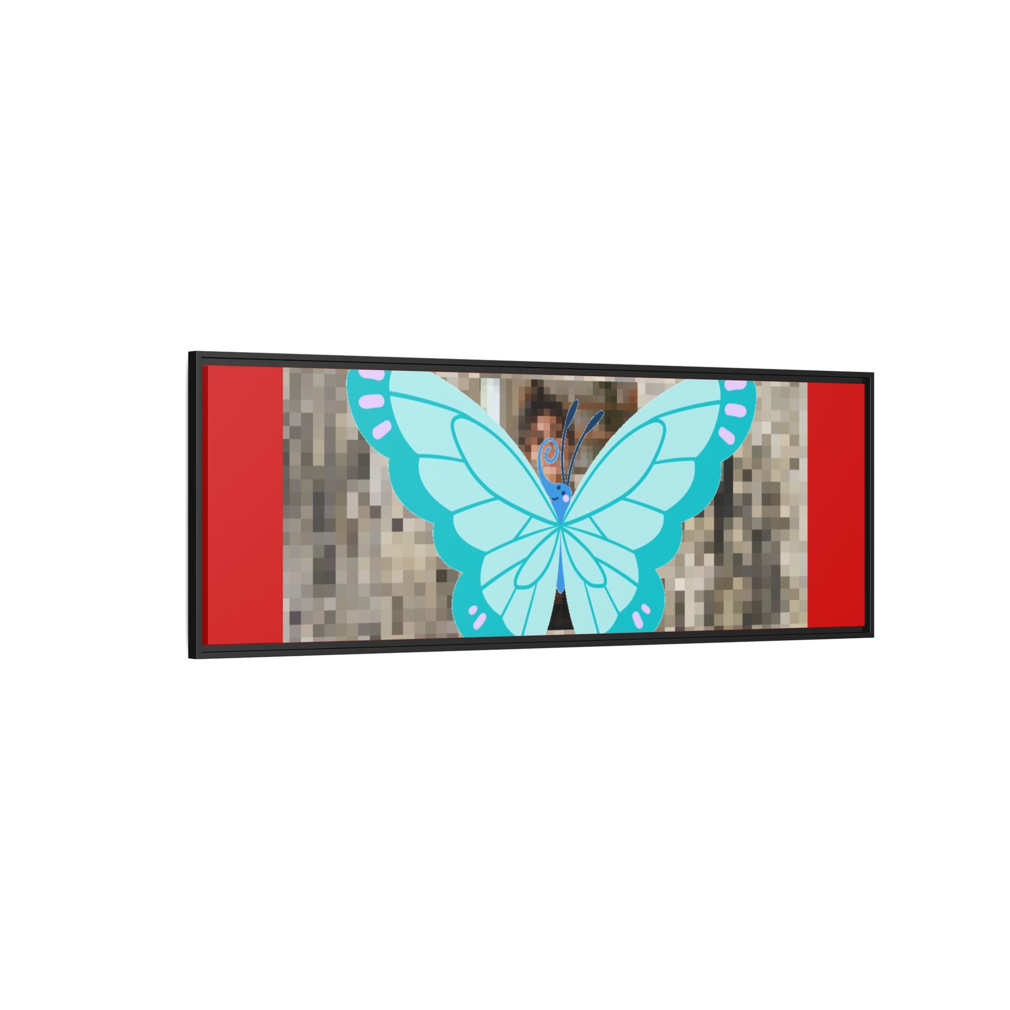 Blue Butterfly Framed Canvas Art – Matte Multi‑Color Wall Print