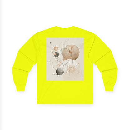 Abstract Geometric Art Long Sleeve Tee — Neutral Circle Composition