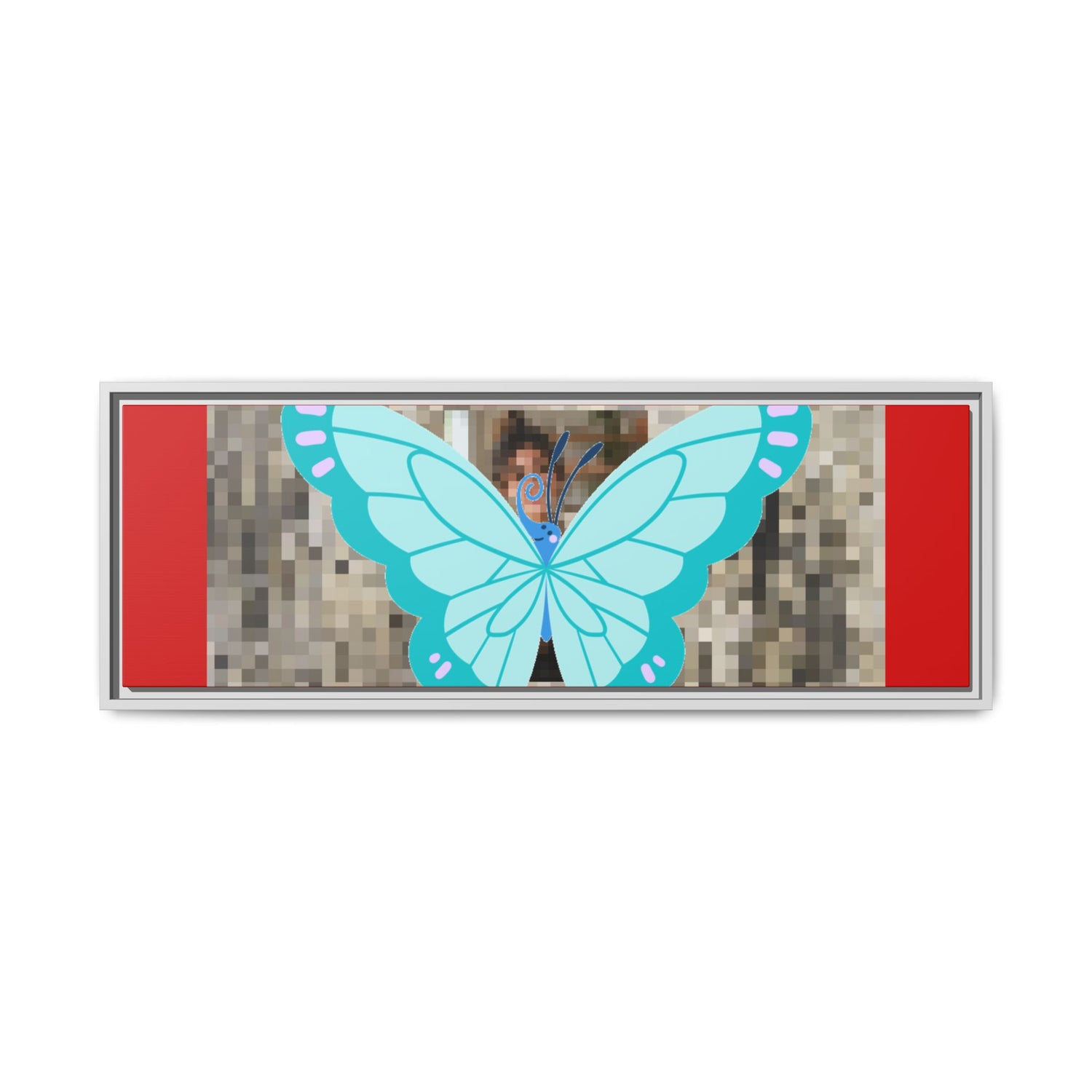 Blue Butterfly Framed Canvas Art – Matte Multi‑Color Wall Print