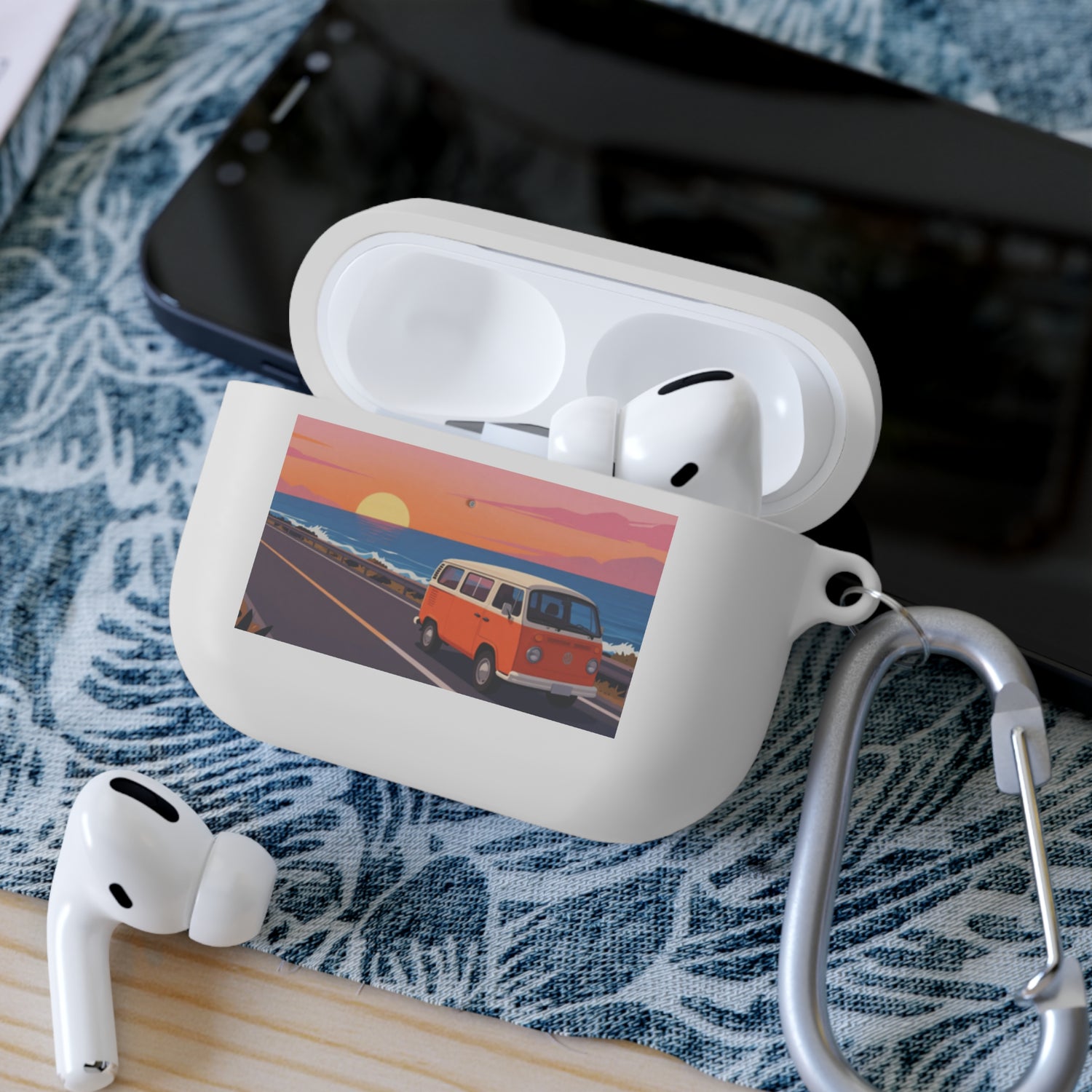 AirPods Case — Retro Sunset Van &amp; Forest Deer Prints