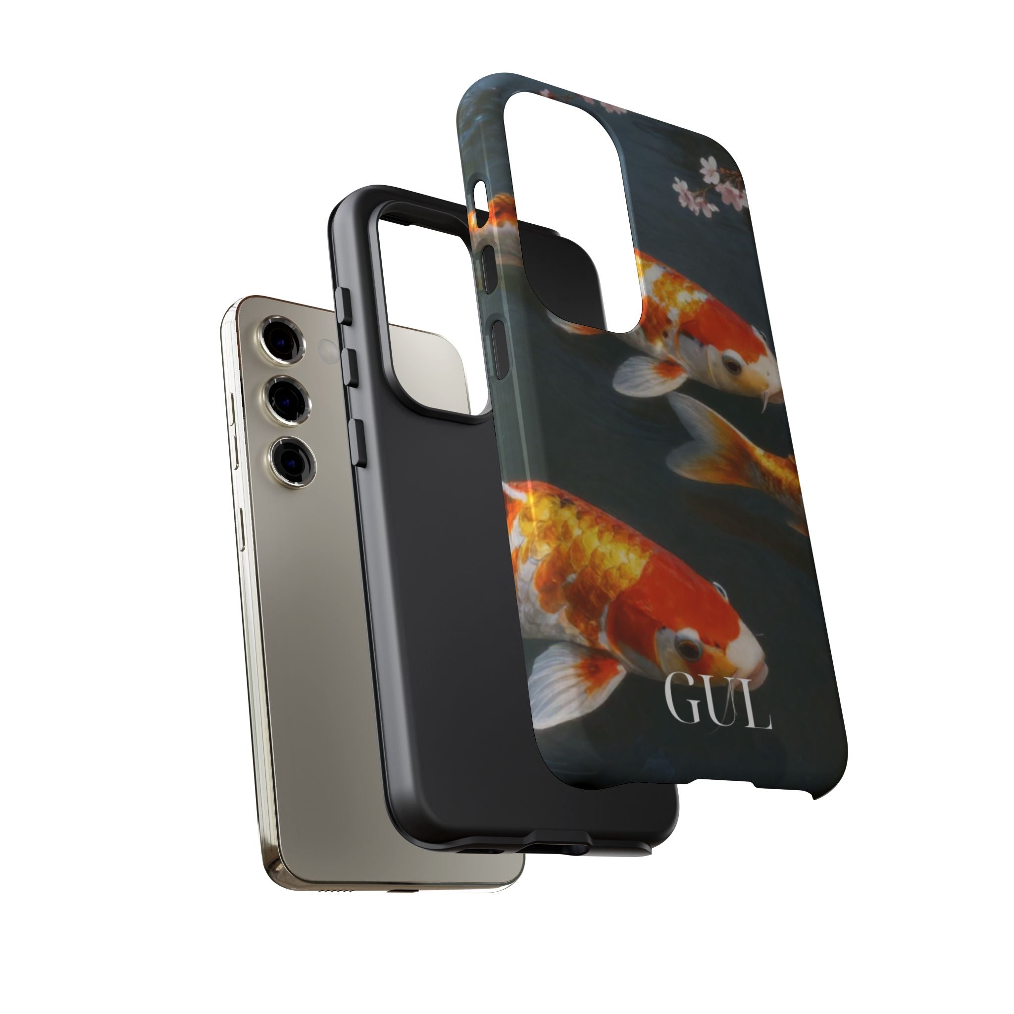 Koi Fish Tough Phone Case — Floral Pond Design