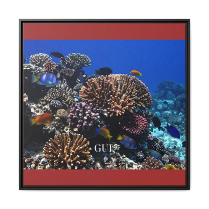 Framed Coral Reef Matte Canvas Wall Art — Tropical Ocean Photography Print