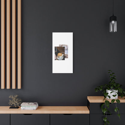 Latte &amp; Landscape Matte Canvas Wall Art — Coffee Shop Photo Collage