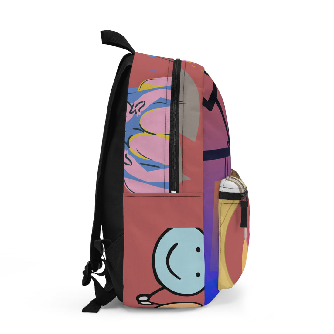 Custom Design Backpack | Retro Pop Art Smiley Feminine School Bag
