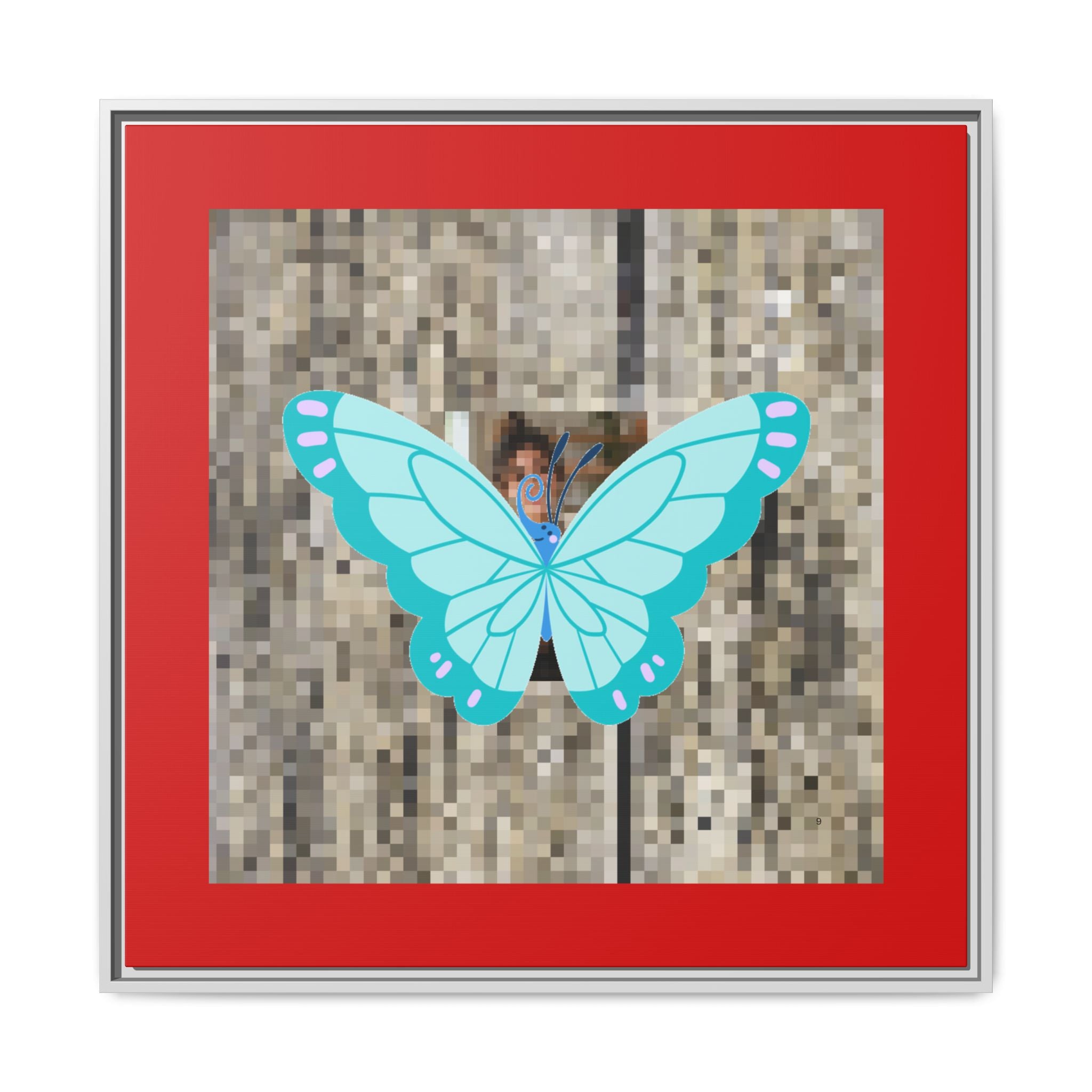 Blue Butterfly Framed Canvas Art – Matte Multi‑Color Wall Print