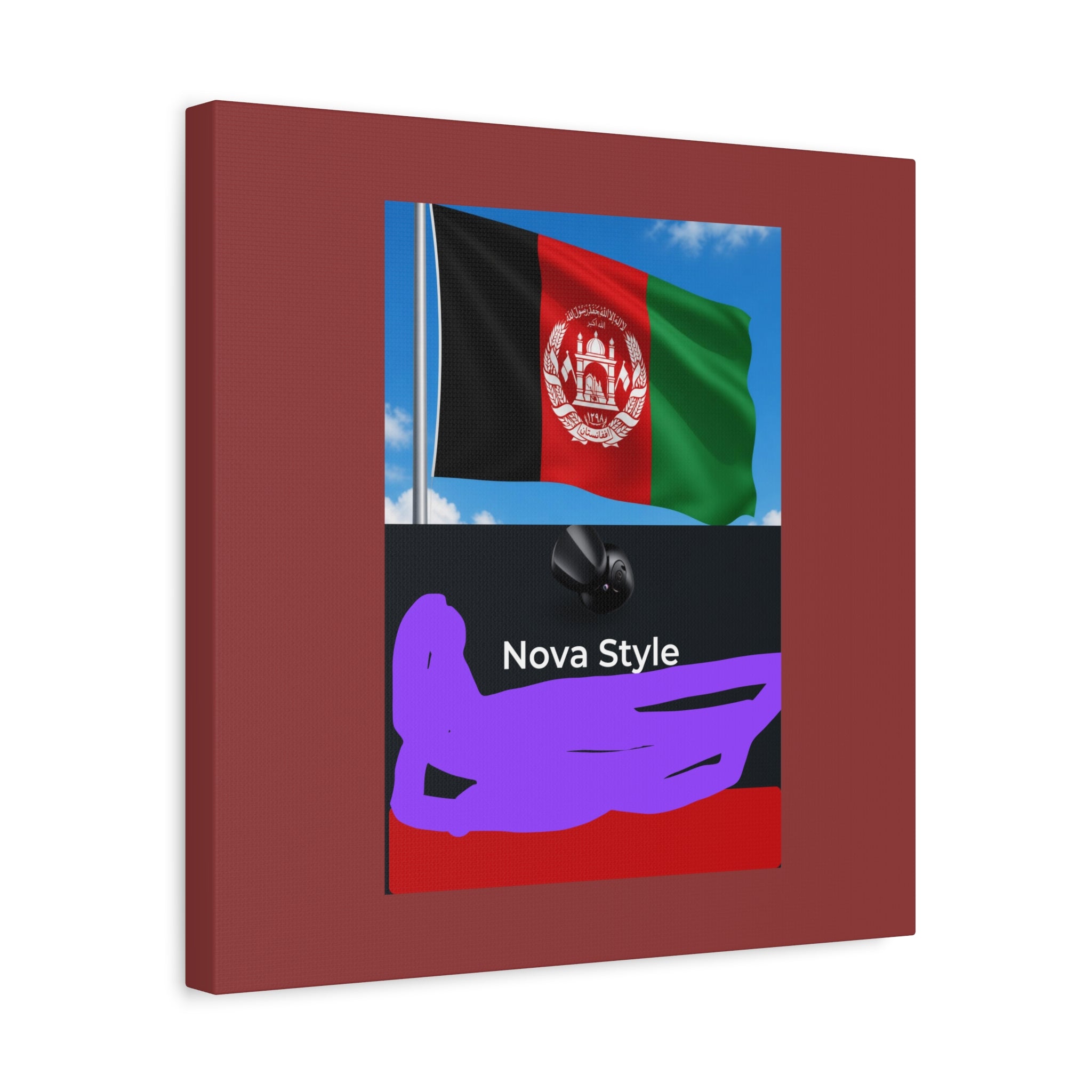 Afghan Flag Matte Canvas Print — Stretched 1.25" Wall Art