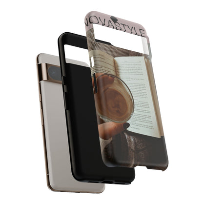 Cozy Reading Phone Case — Coffee &amp; Book Protective Cover