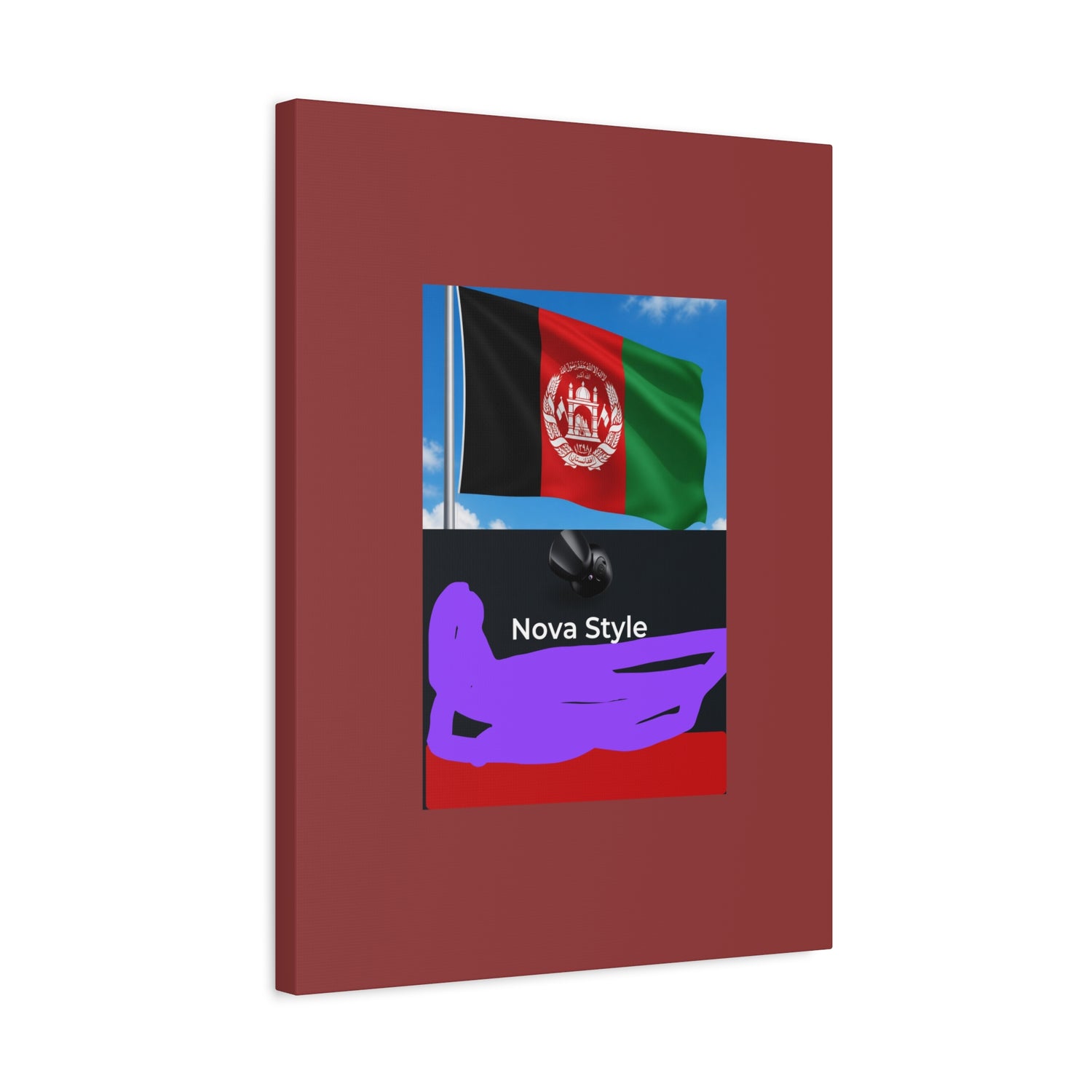 Afghan Flag Matte Canvas Print — Stretched 1.25" Wall Art