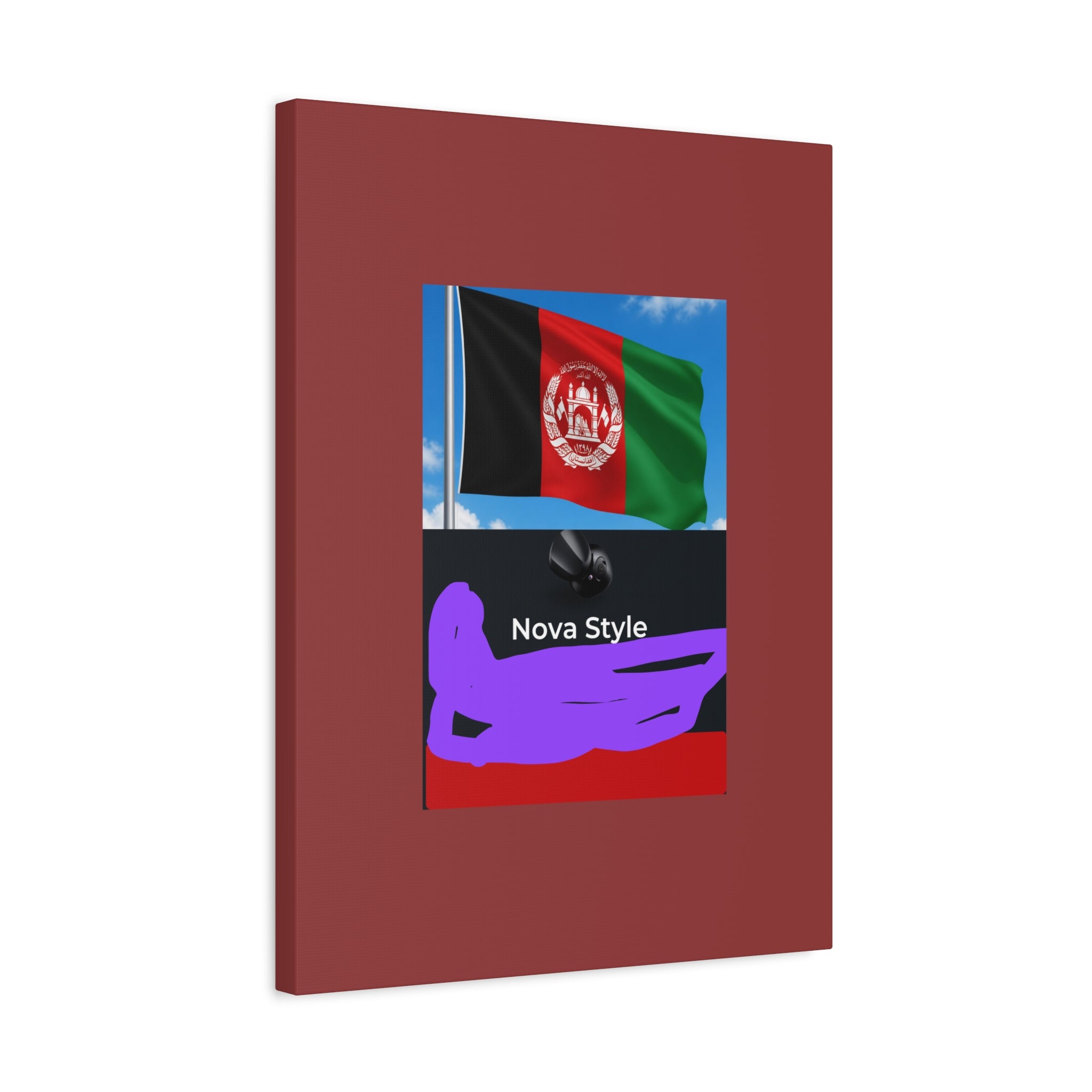 Afghan Flag Matte Canvas Print — Stretched 1.25" Wall Art