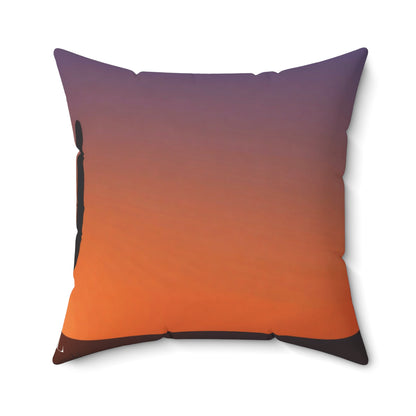 Sunset Gradient Square Pillow — Orange to Violet Sunset Decorative Throw Pillow