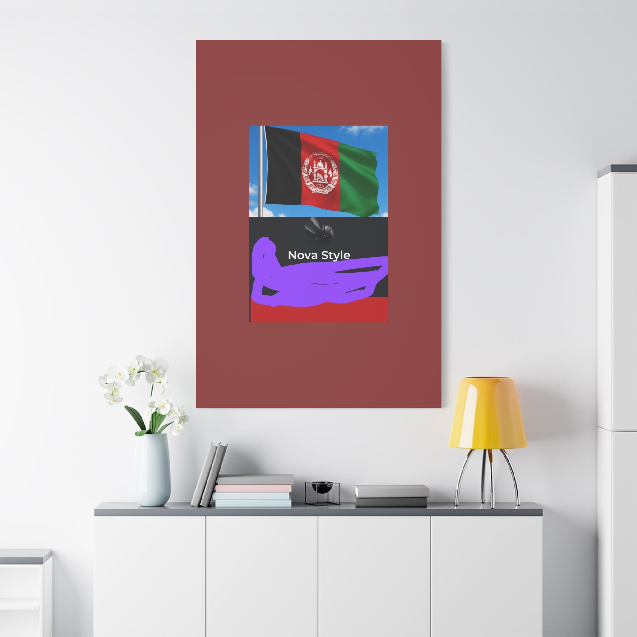 Afghan Flag Matte Canvas Print — Stretched 1.25" Wall Art