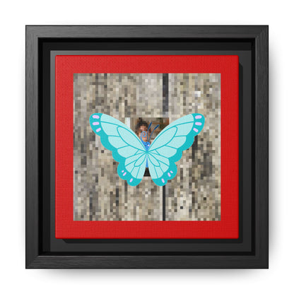Blue Butterfly Framed Canvas Art – Matte Multi‑Color Wall Print