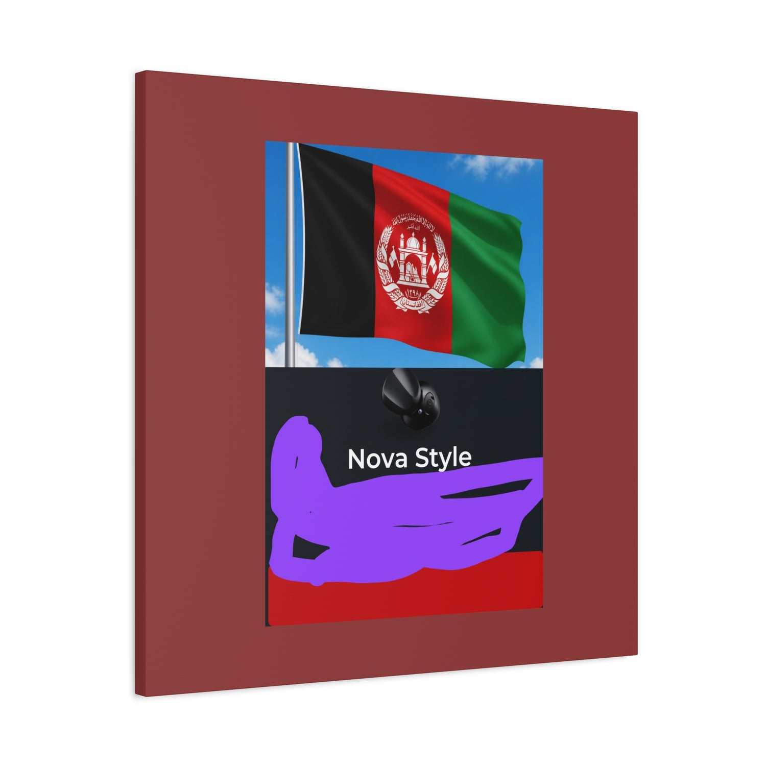 Afghan Flag Matte Canvas Print — Stretched 1.25" Wall Art