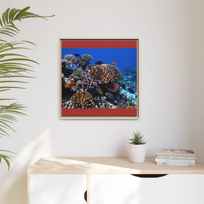 Framed Coral Reef Matte Canvas Wall Art — Tropical Ocean Photography Print