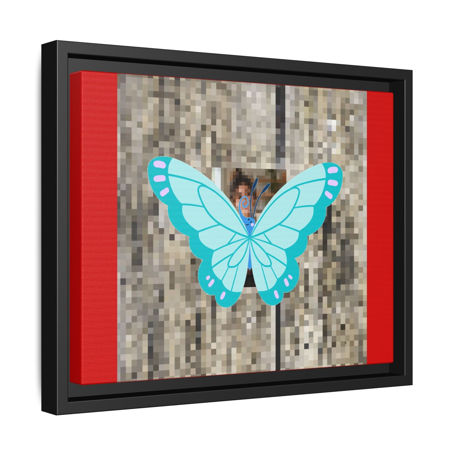 Blue Butterfly Framed Canvas Art – Matte Multi‑Color Wall Print