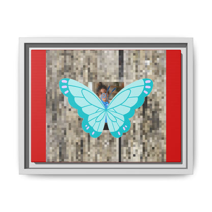 Blue Butterfly Framed Canvas Art – Matte Multi‑Color Wall Print