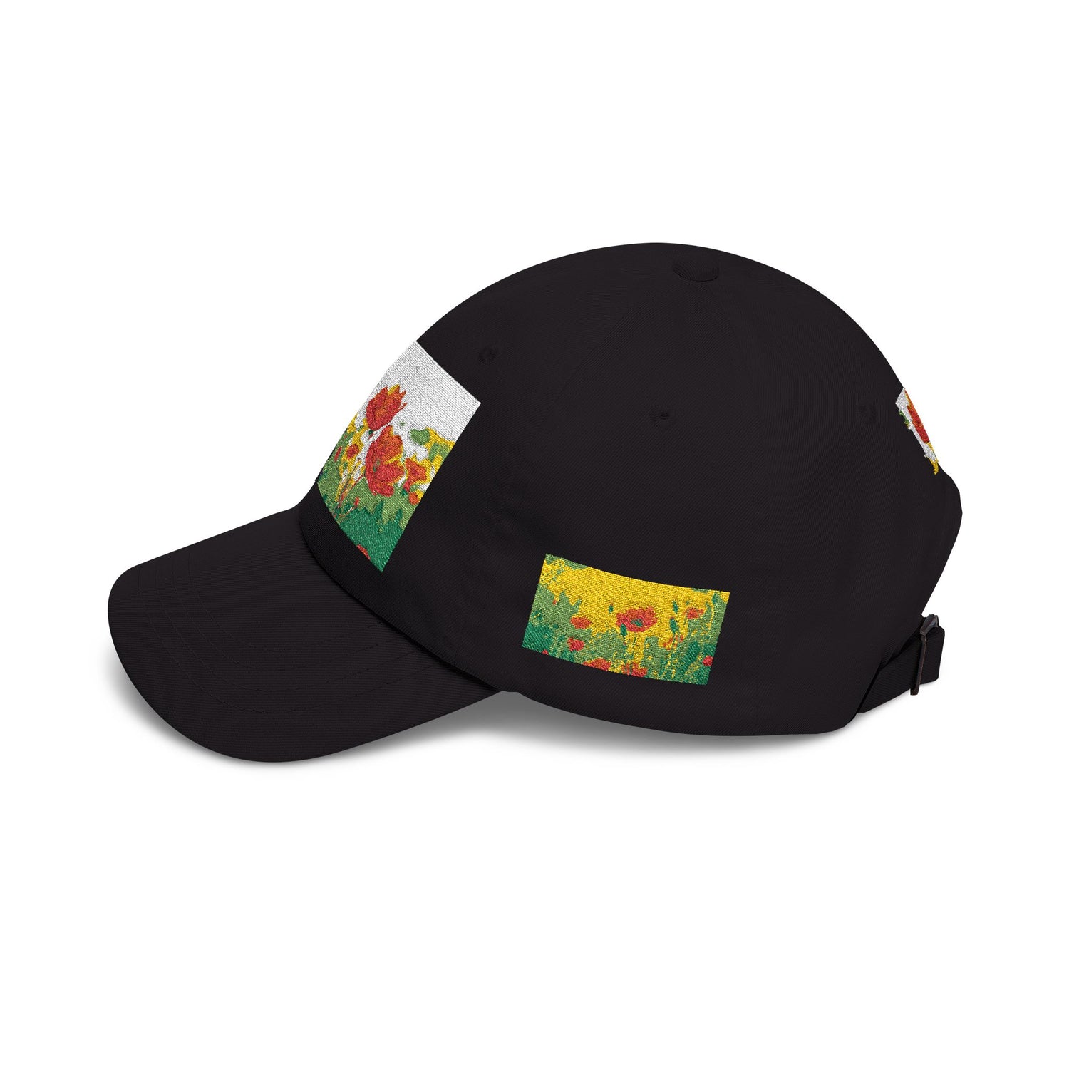 Floral Patch Dad Cap — Colorful Poppy Garden Embroidered Baseball Hat