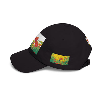 Floral Patch Dad Cap — Colorful Poppy Garden Embroidered Baseball Hat