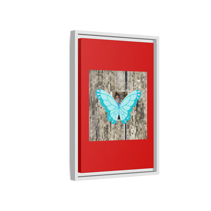 Blue Butterfly Framed Canvas Art – Matte Multi‑Color Wall Print