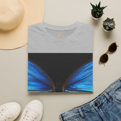 Blue Morph Butterfly T-Shirt — Vibrant Nature Graphic Tee