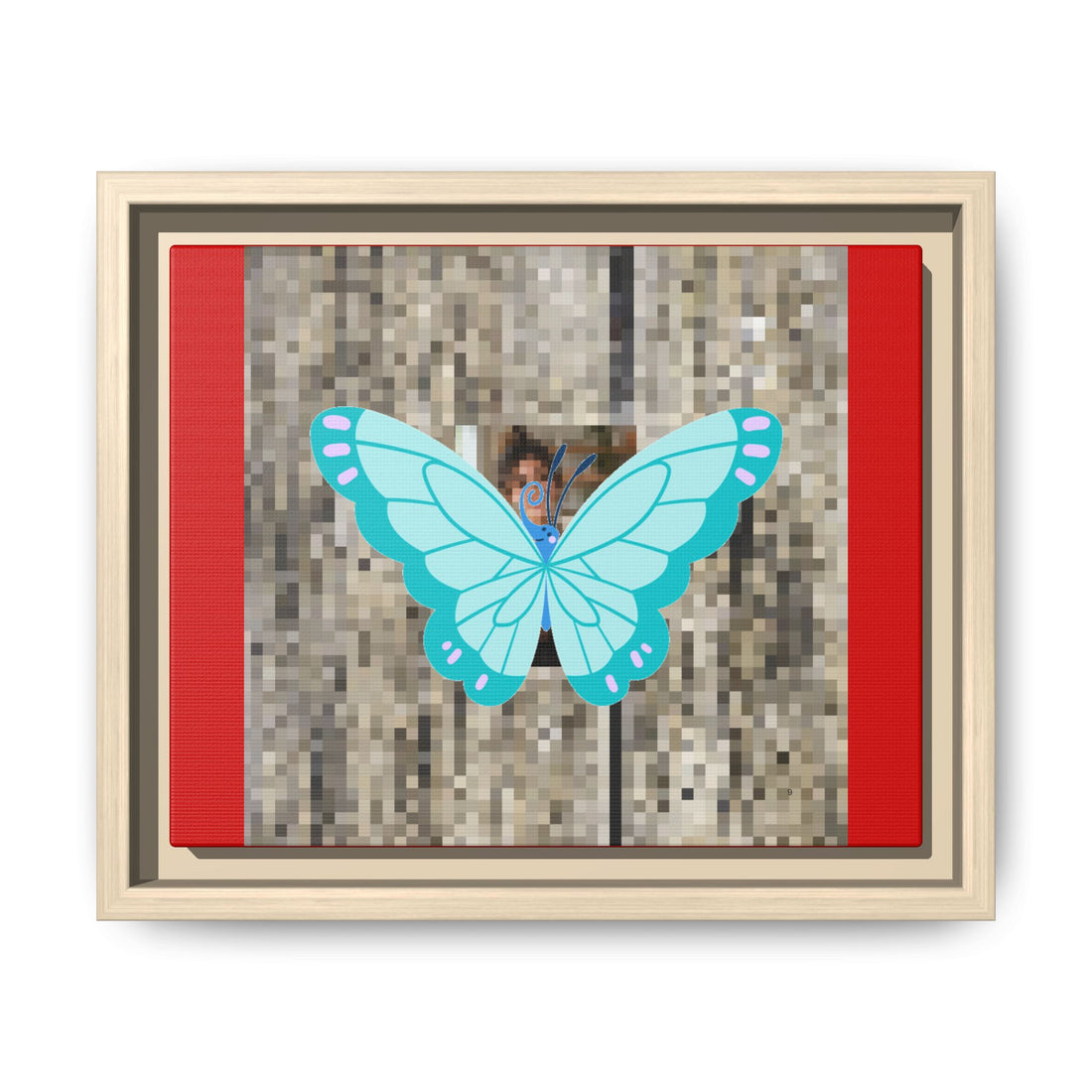 Blue Butterfly Framed Canvas Art – Matte Multi‑Color Wall Print