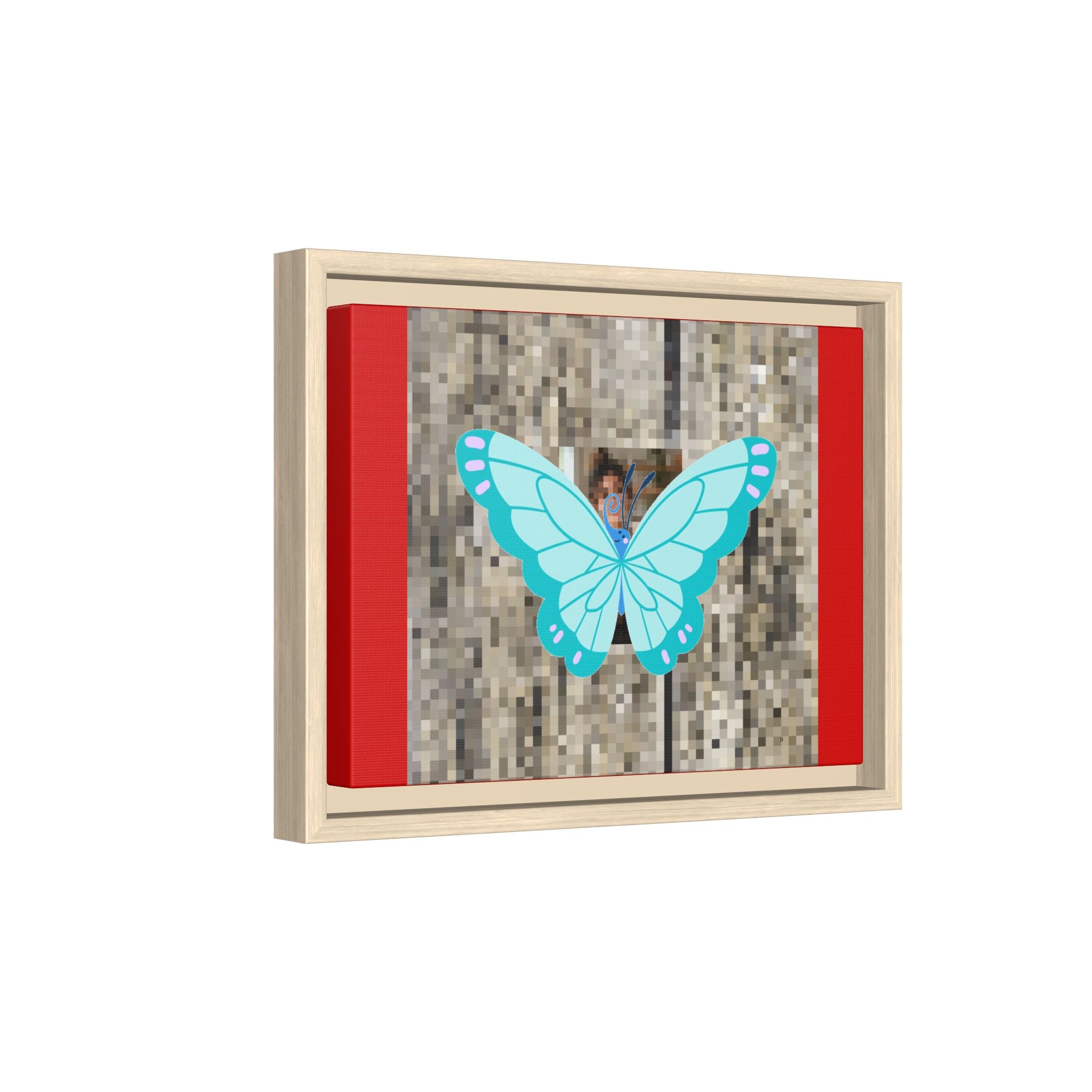 Blue Butterfly Framed Canvas Art – Matte Multi‑Color Wall Print