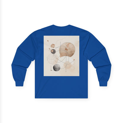 Abstract Geometric Art Long Sleeve Tee — Neutral Circle Composition