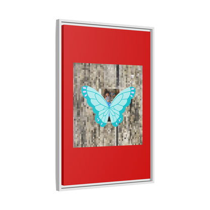 Blue Butterfly Framed Canvas Art – Matte Multi‑Color Wall Print