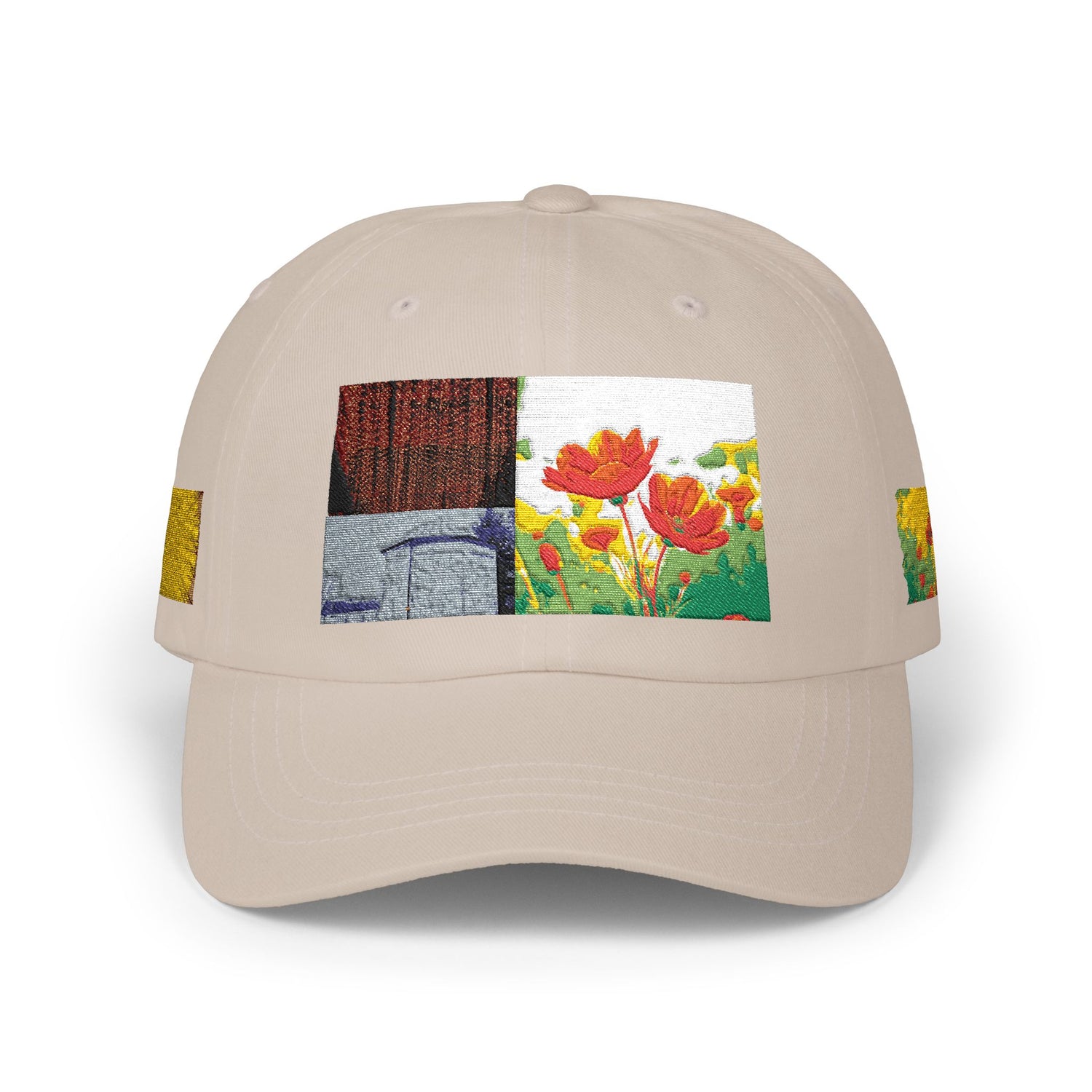 Floral Patch Dad Cap — Colorful Poppy Garden Embroidered Baseball Hat