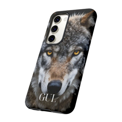 Wolf Eyes Phone Case — Fierce Wildlife iPhone Protective Case with ‘GUL’ Text