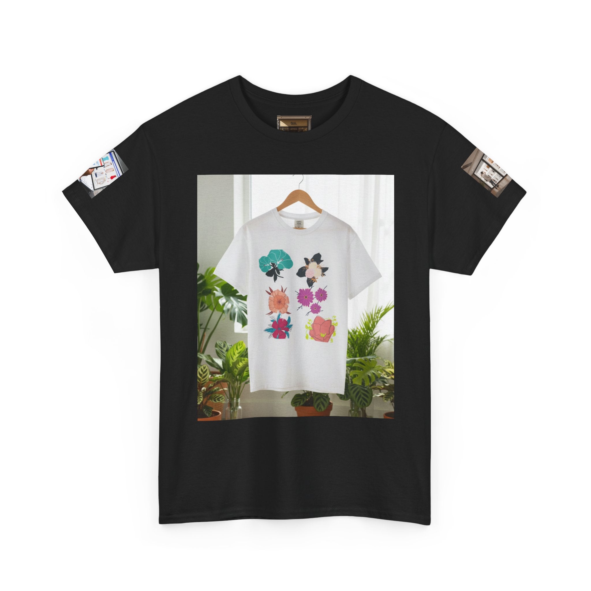 Floral Graphic Tee — GUL Botanical Print Cotton Shirt