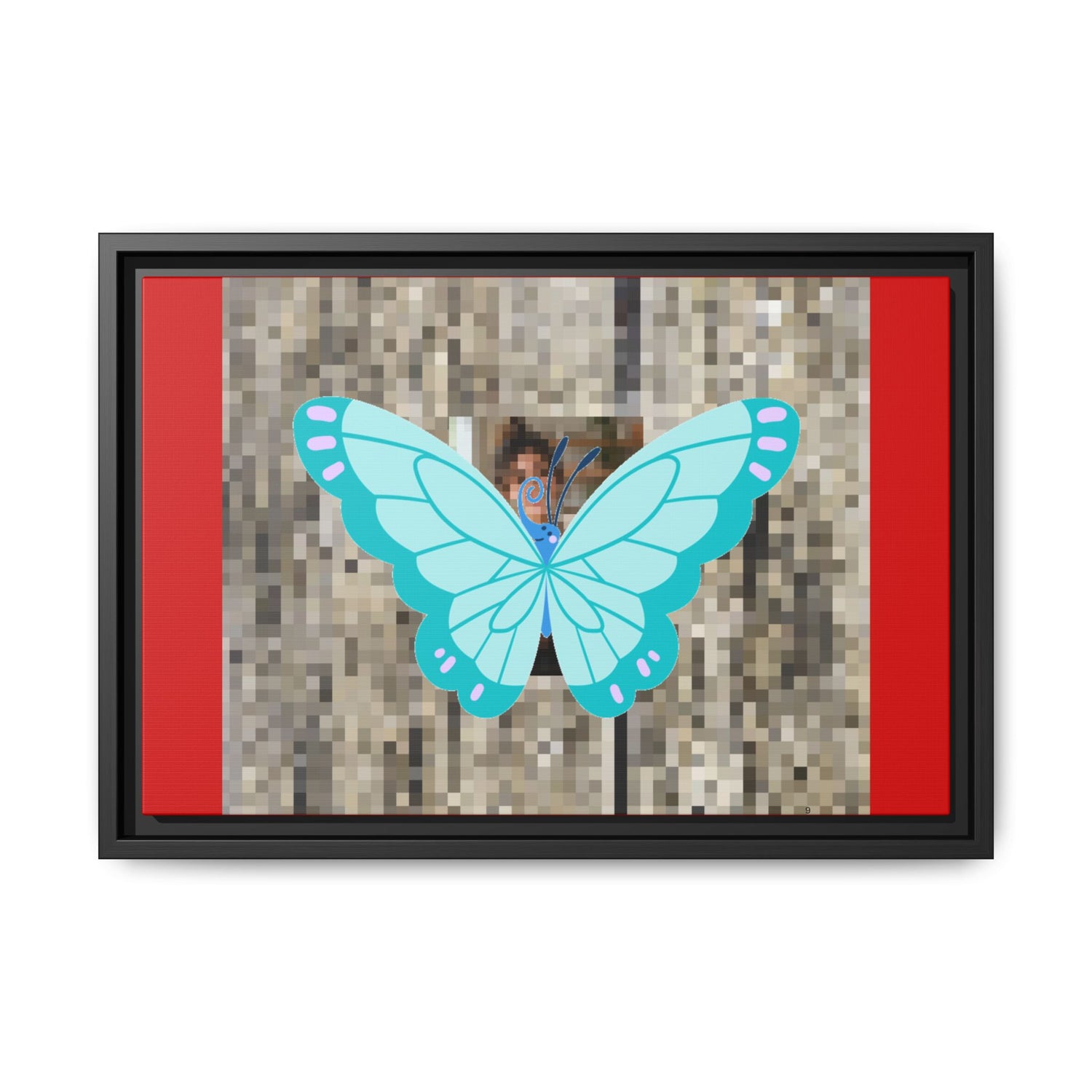 Blue Butterfly Framed Canvas Art – Matte Multi‑Color Wall Print