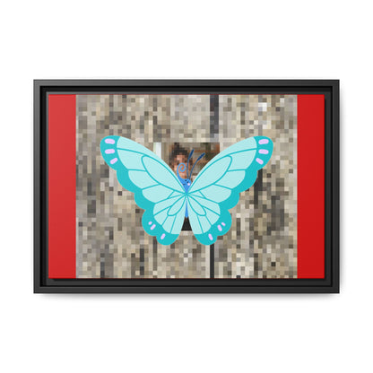 Blue Butterfly Framed Canvas Art – Matte Multi‑Color Wall Print