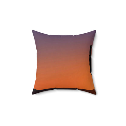 Sunset Gradient Square Pillow — Orange to Violet Sunset Decorative Throw Pillow